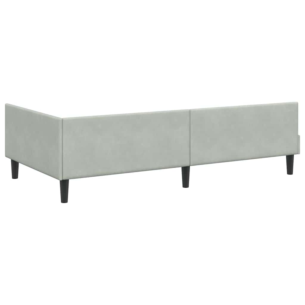 vidaXL Rama łóżka narożnego Jasnoszary 80 cm x 200 cm Aksamit