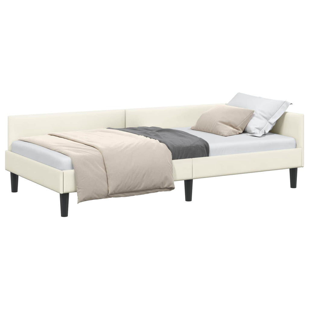 vidaXL Rama łóżka narożnego Kremowy 80 cm x 200 cm Aksamit