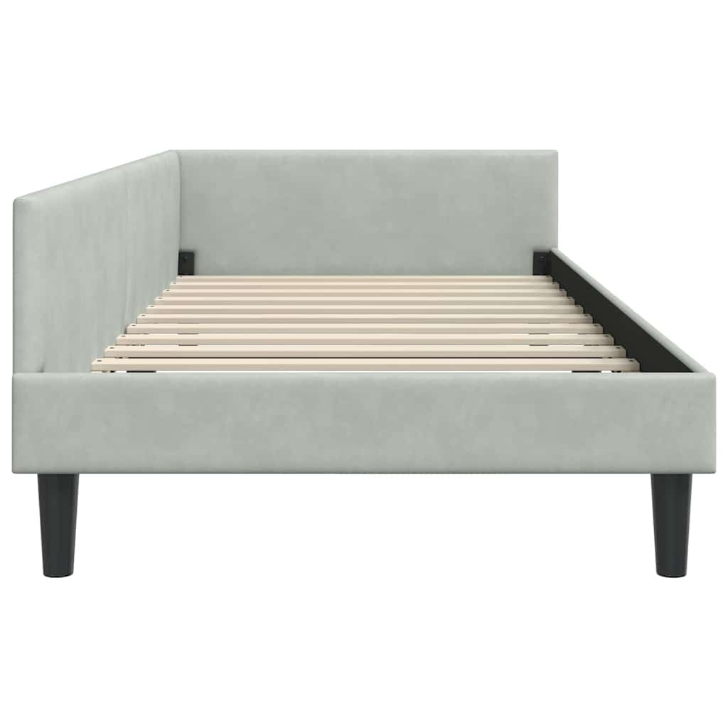 vidaXL Rama łóżka narożnego Jasnoszary 90 cm x 190 cm Aksamit