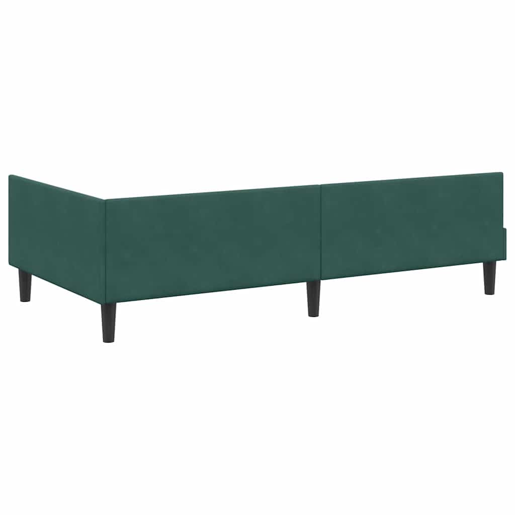 vidaXL Rama łóżka narożnego Ciemna zieleń 90 x 190 cm Aksamit