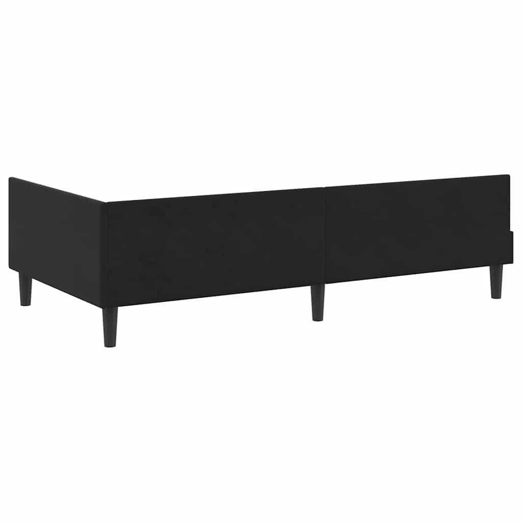 vidaXL Rama łóżka narożnego Z zagłówkiem Czarny 90 cm x 190 cm Aksamit