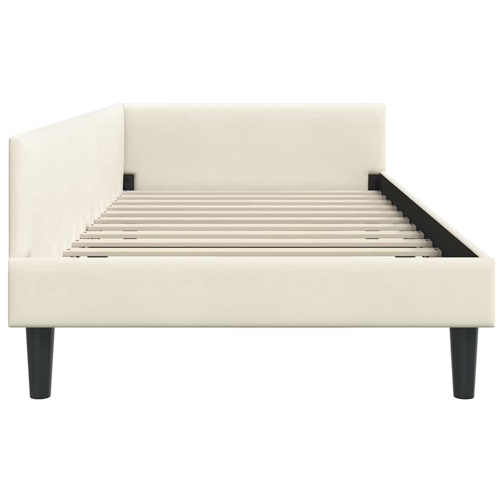 vidaXL Rama łóżka narożnego Kremowy 90 cm x 190 cm Aksamit