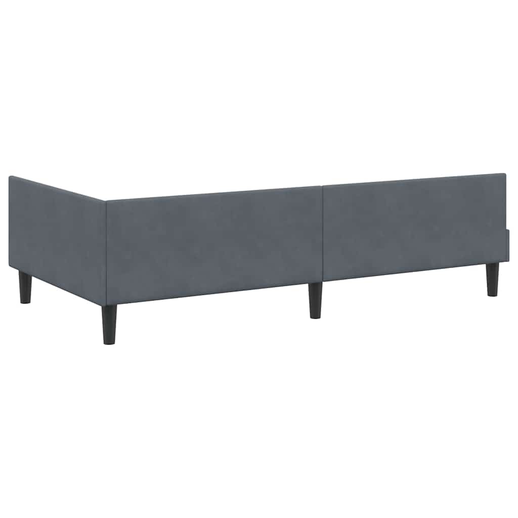 vidaXL Rama łóżka narożnego Ciemnoszary 90 cm x 200 cm Aksamit