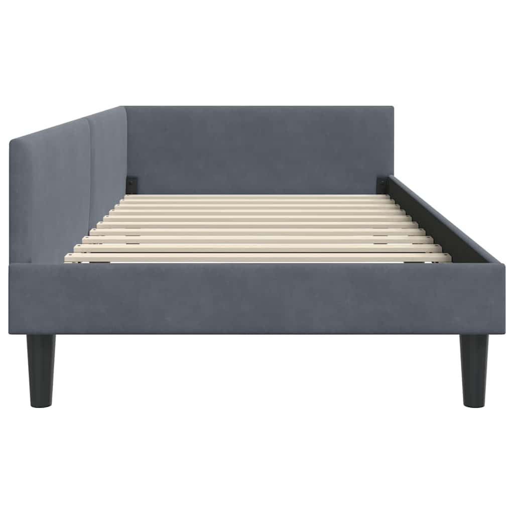 vidaXL Rama łóżka narożnego Ciemnoszary 90 cm x 200 cm Aksamit
