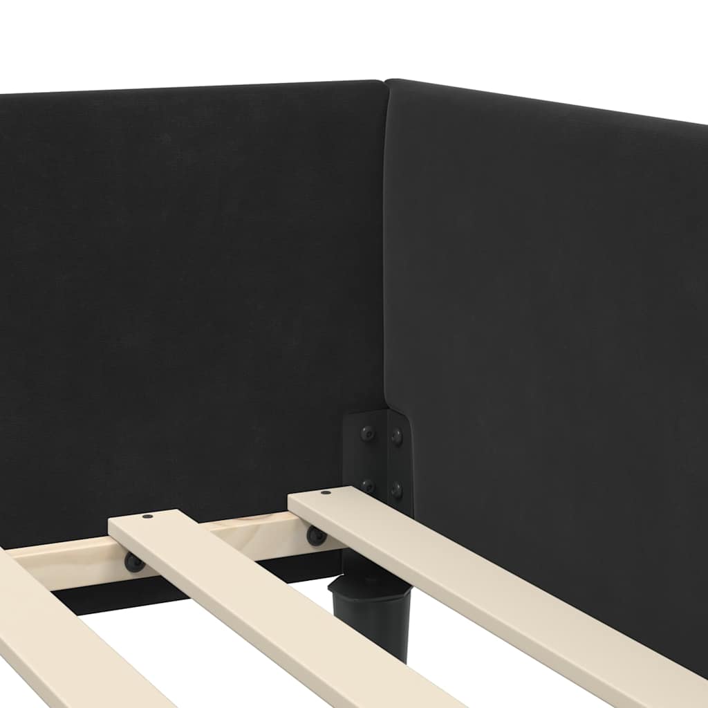 vidaXL Rama łóżka narożnego Czarny 100 cm x 200 cm Aksamit