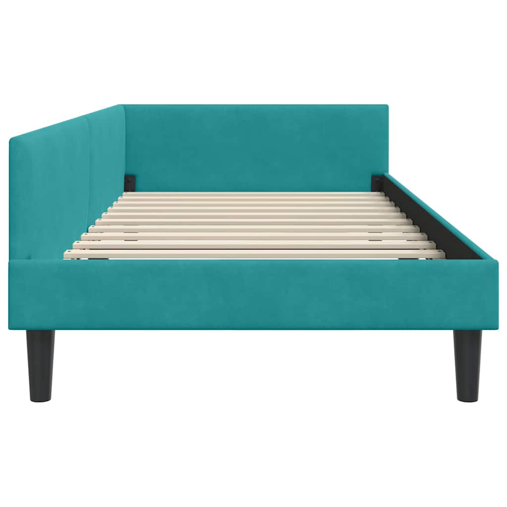 vidaXL Rama łóżka narożnego Turkusowy 100 cm x 200 cm Aksamit