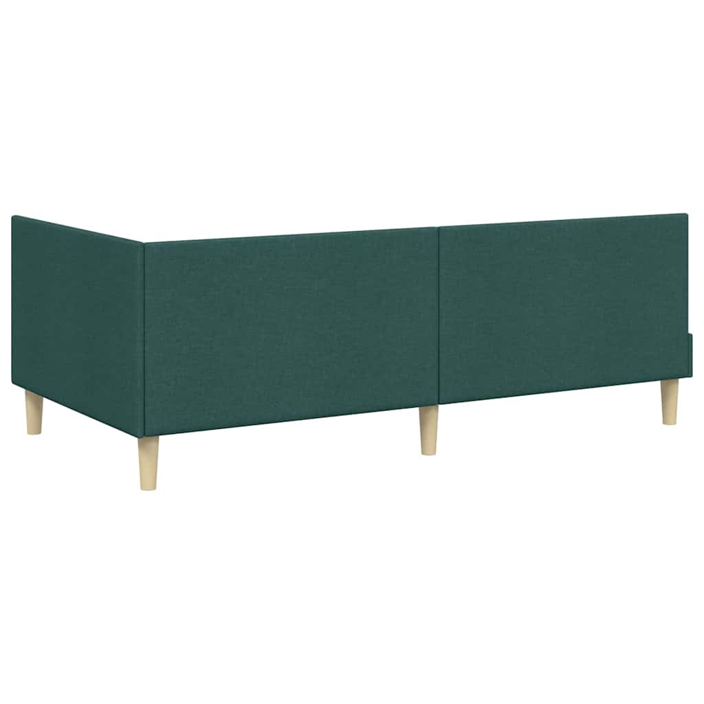 vidaXL Rama łóżka narożnego Z zagłówkiem Ciemna zieleń 80 cm x 200 cm