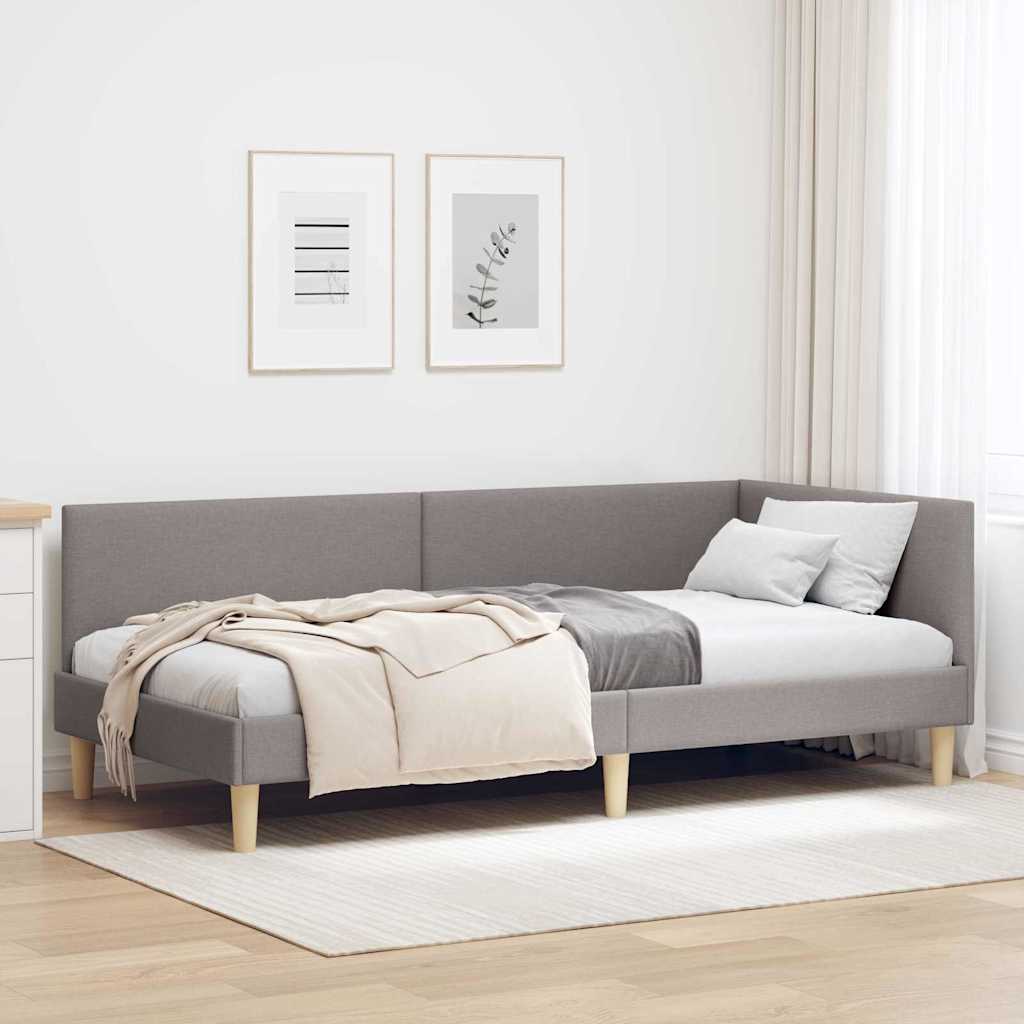 vidaXL Rama łóżka narożnego Z zagłówkiem Ciemnoszary 80 cm x 200 cm