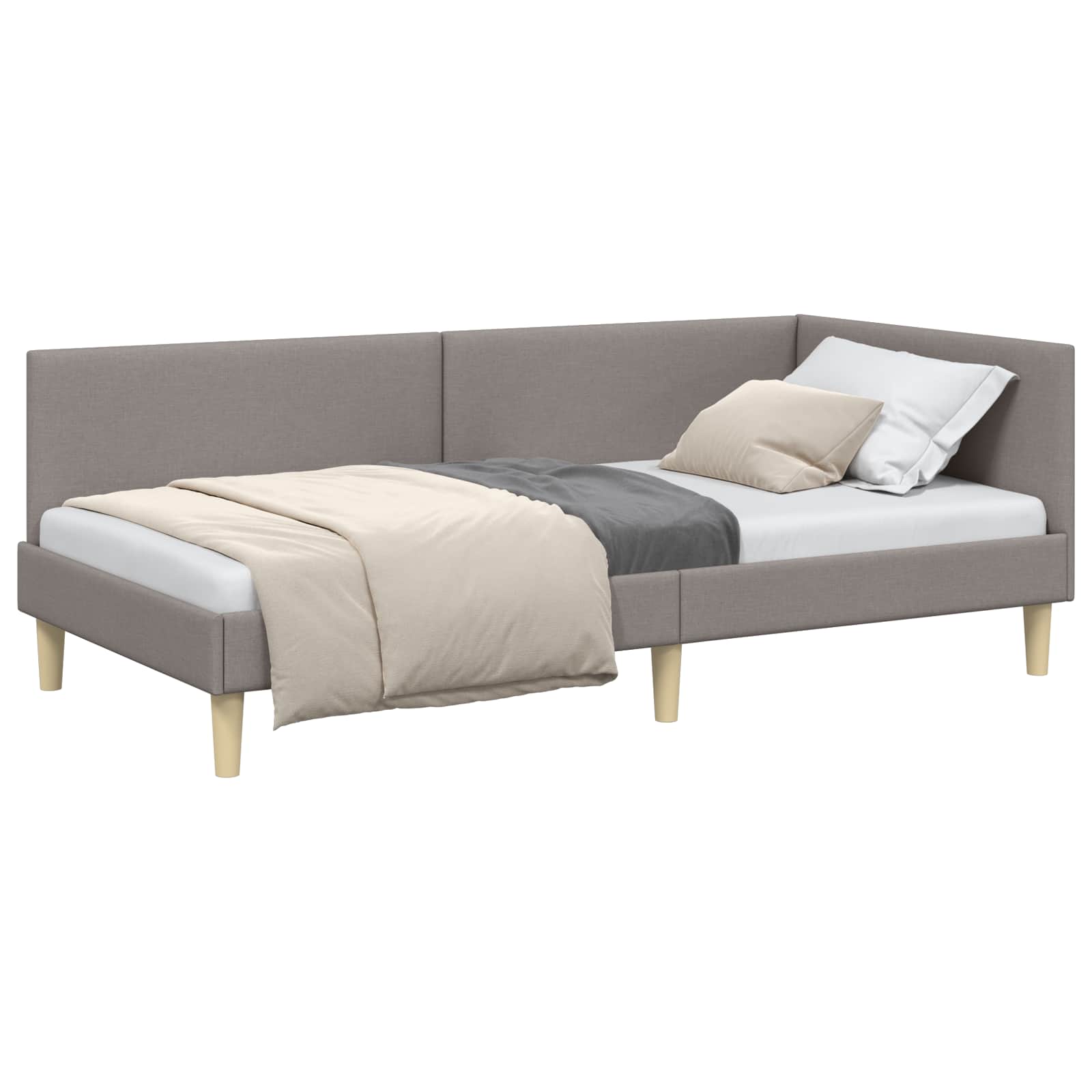 vidaXL Rama łóżka narożnego Z zagłówkiem Ciemnoszary 80 cm x 200 cm