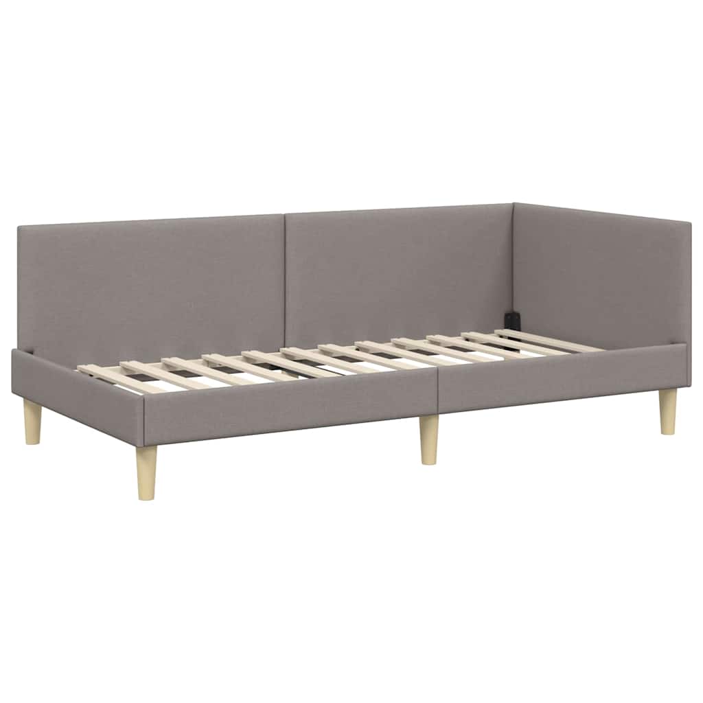 vidaXL Rama łóżka narożnego Z zagłówkiem Ciemnoszary 80 cm x 200 cm