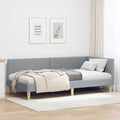 vidaXL Rama łóżka narożnego Z zagłówkiem Jasnoszary 90 cm x 190 cm