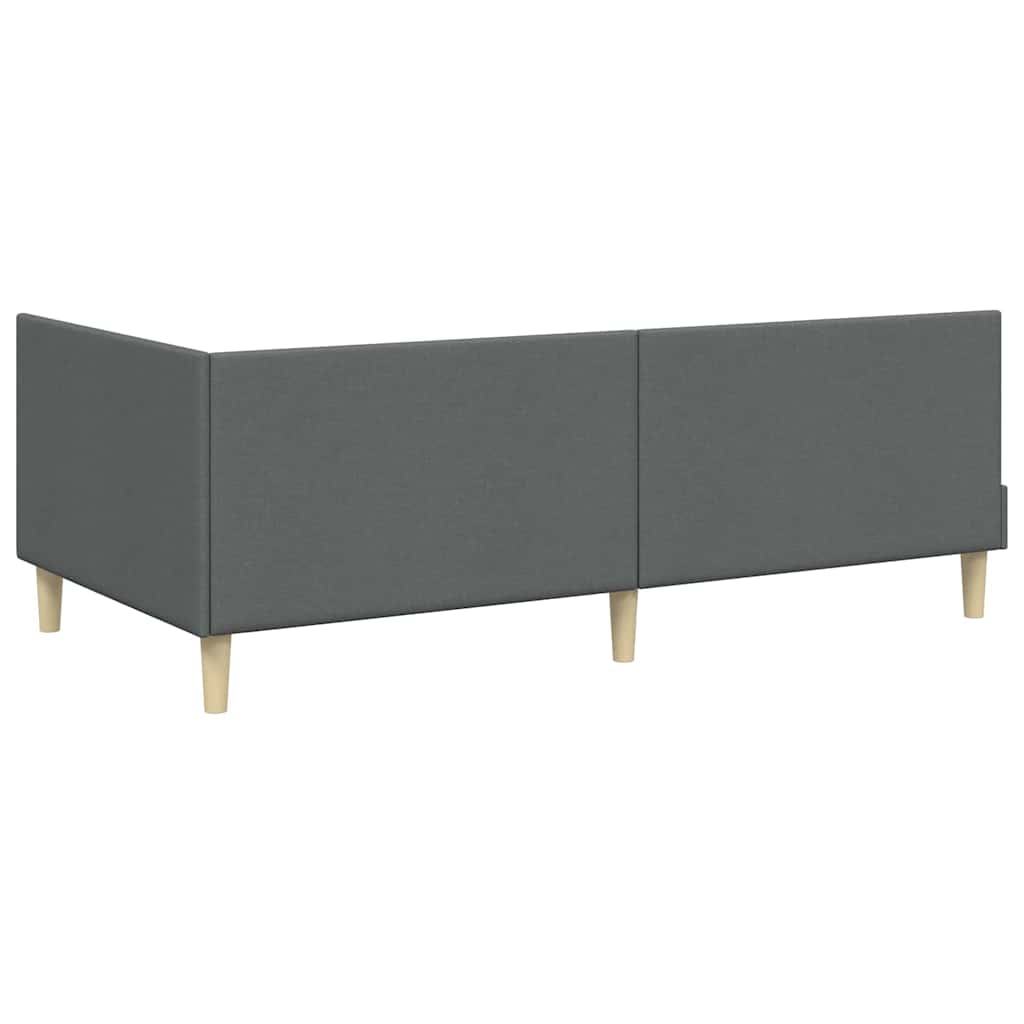 vidaXL Rama łóżka narożnego Z zagłówkiem Ciemnoszary 100 cm x 200 cm