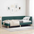 vidaXL Rama łóżka narożnego Z zagłówkiem Ciemna zieleń 100 cm x 200 cm
