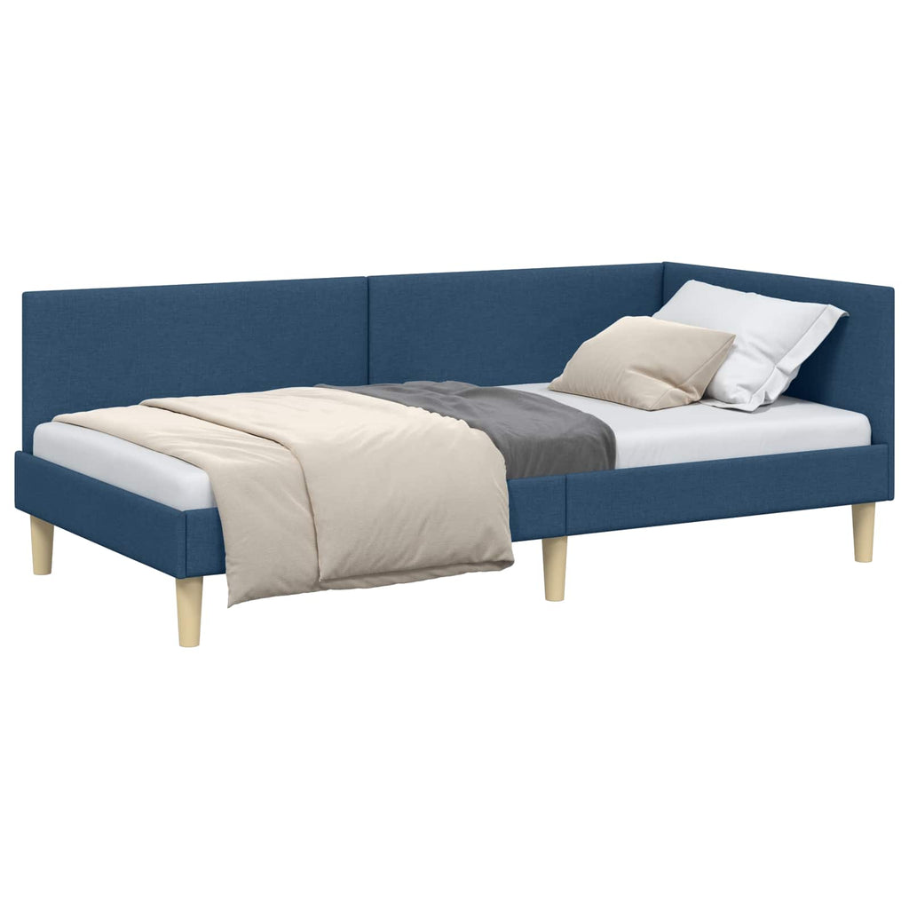 vidaXL Rama łóżka narożnego Z zagłówkiem Niebieski 100 cm x 200 cm
