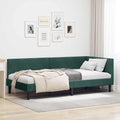 vidaXL Rama łóżka narożnego Ciemna zieleń 80 cm x 200 cm Aksamit