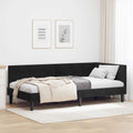 vidaXL Rama łóżka narożnego Z zagłówkiem Czarny 80 cm x 200 cm Aksamit