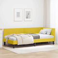 vidaXL Rama łóżka narożnego Z zagłówkiem Żółty 80 cm x 200 cm Aksamit