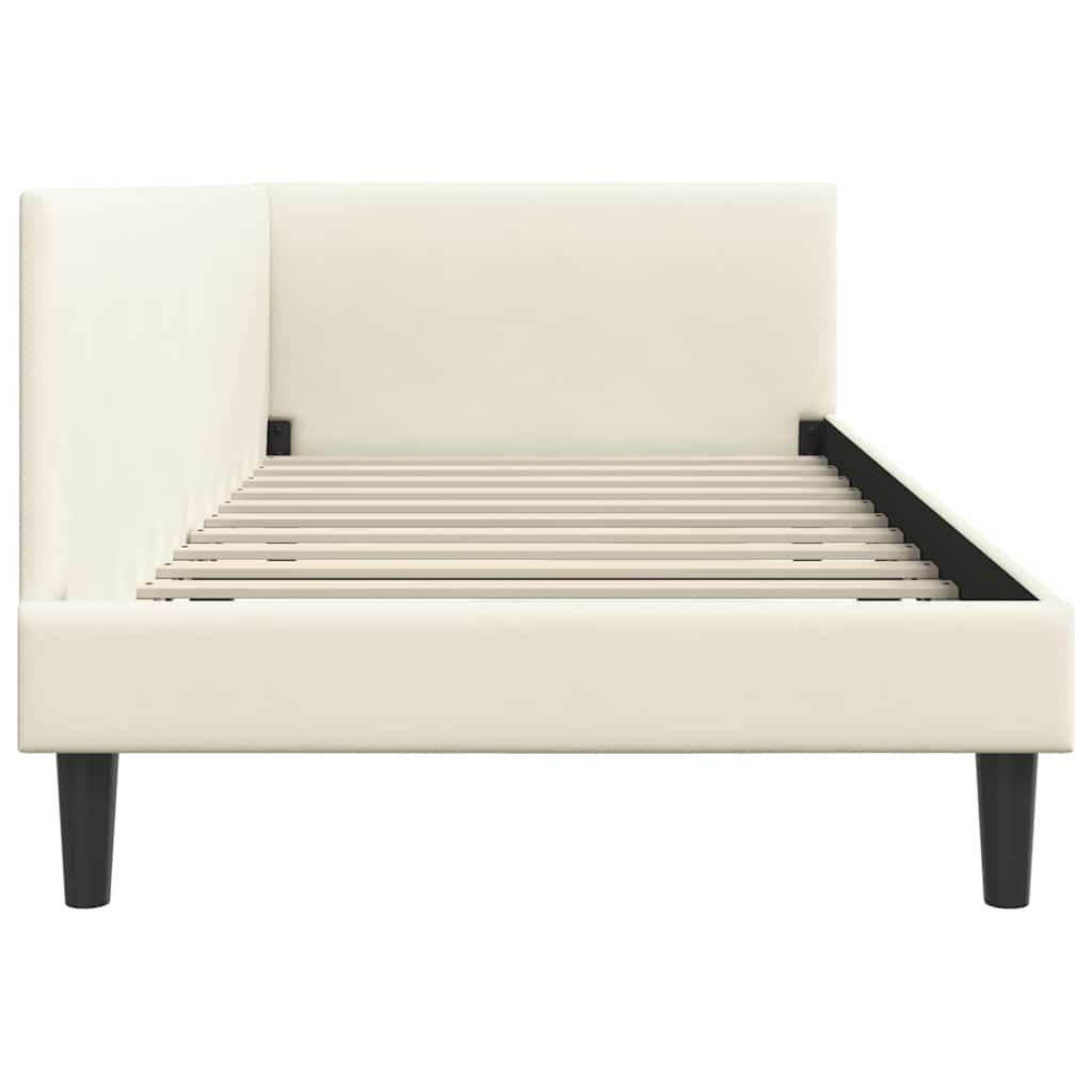 vidaXL Rama łóżka narożnego Kremowy 80 cm x 200 cm Aksamit