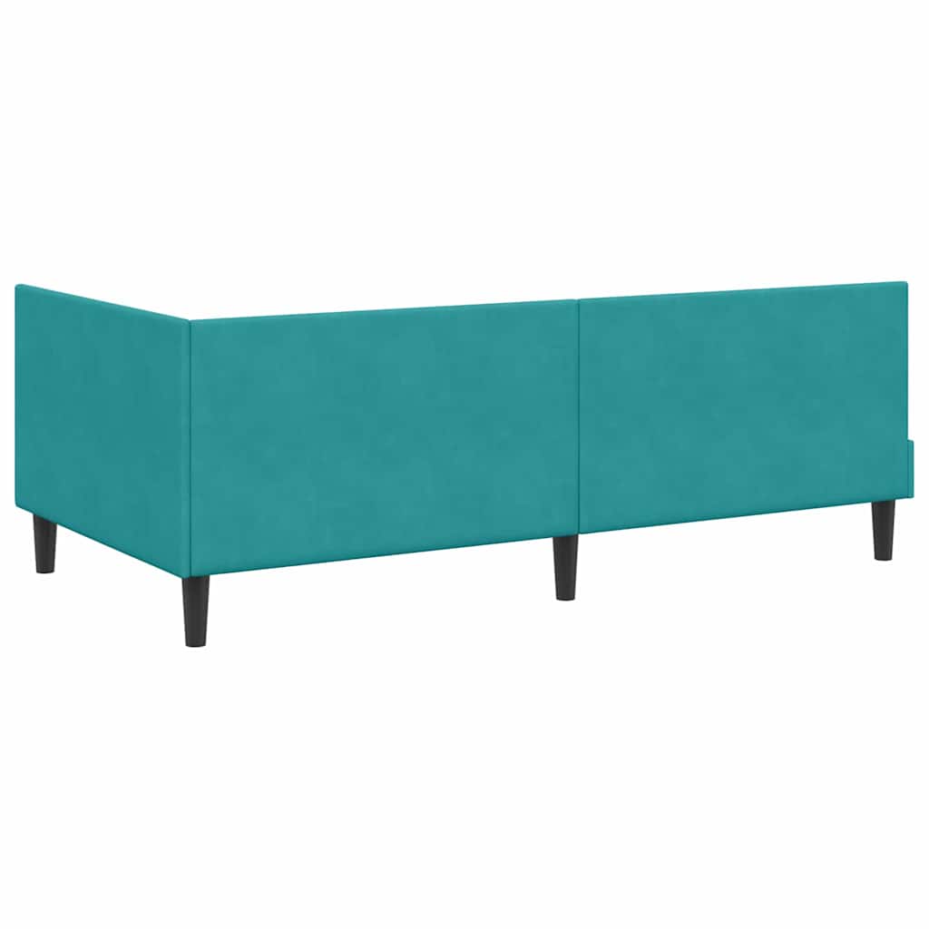 vidaXL Rama łóżka narożnego Turkusowy 80 cm x 200 cm Aksamit