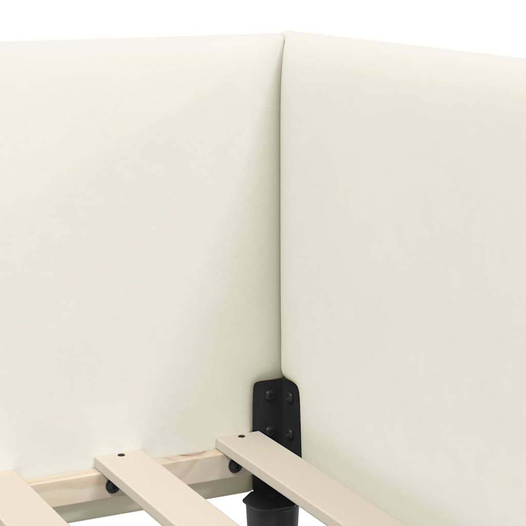 vidaXL Rama łóżka narożnego Kremowy 100 cm x 200 cm Aksamit