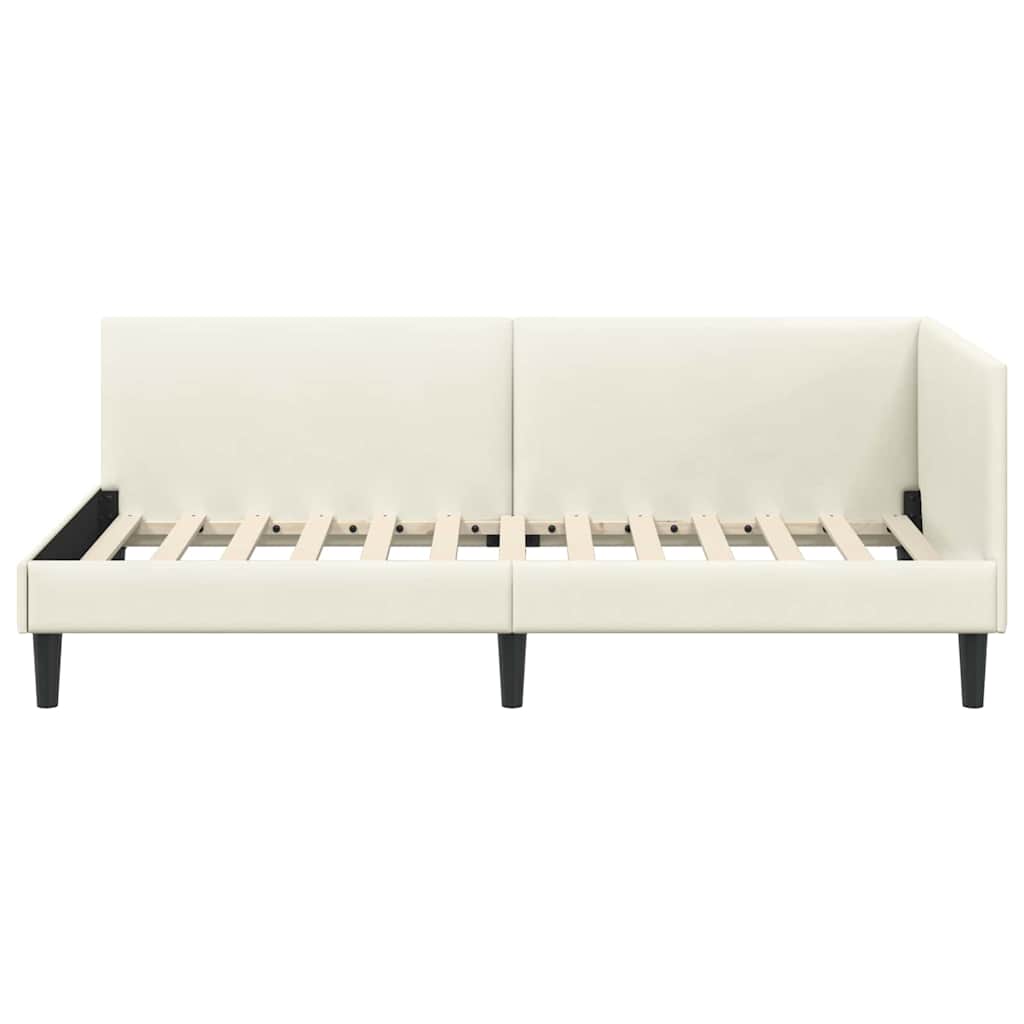 vidaXL Rama łóżka narożnego Kremowy 100 cm x 200 cm Aksamit