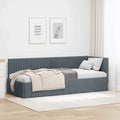 vidaXL Rama łóżka narożnego Ciemnoszary 80 cm x 200 cm Aksamit