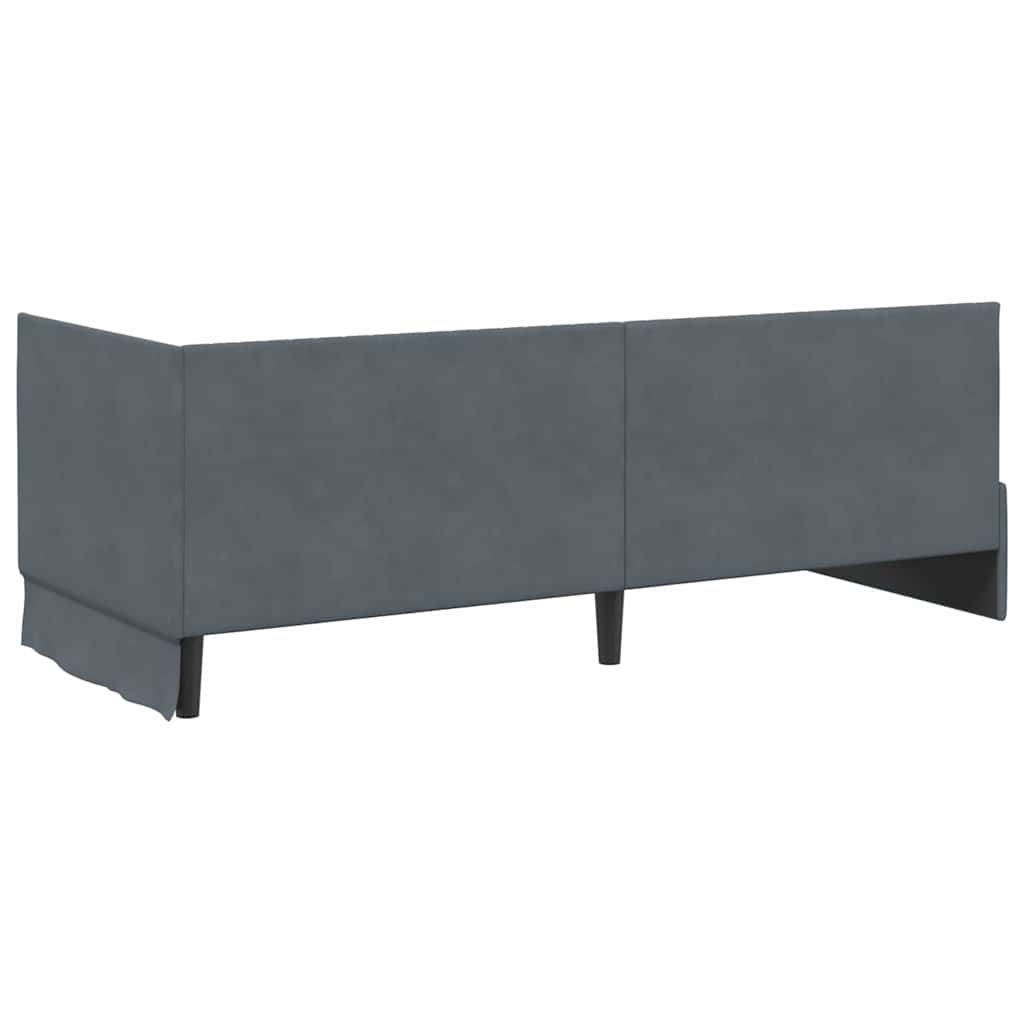 vidaXL Rama łóżka narożnego Ciemnoszary 80 cm x 200 cm Aksamit