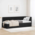 vidaXL Rama łóżka narożnego Z zagłówkiem Czarny 80 cm x 200 cm Aksamit