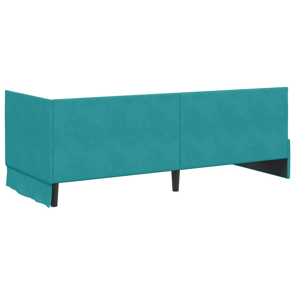 vidaXL Rama łóżka narożnego Turkusowy 80 cm x 200 cm Aksamit