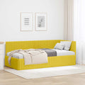 vidaXL Rama łóżka narożnego Z zagłówkiem Żółty 90 cm x 190 cm Aksamit