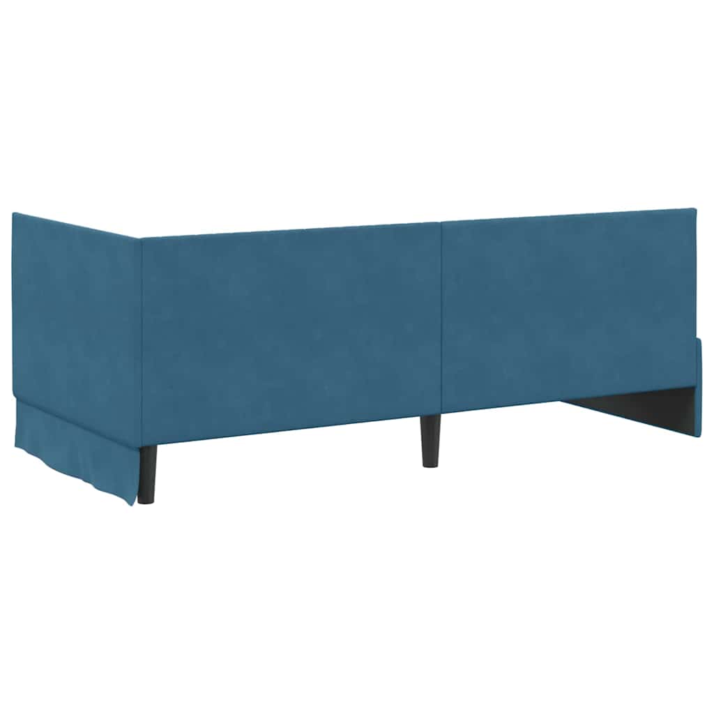 vidaXL Rama łóżka narożnego Niebieski 90 cm x 200 cm Aksamit