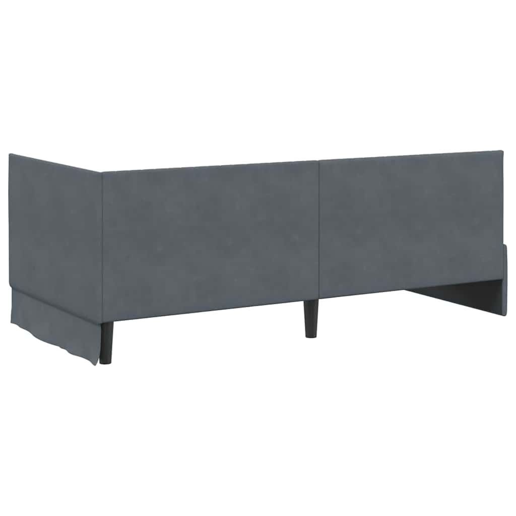vidaXL Rama łóżka narożnego Ciemnoszary 90 cm x 200 cm Aksamit