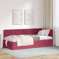vidaXL Rama łóżka narożnego Czerwone wino 90 cm x 200 cm Aksamit