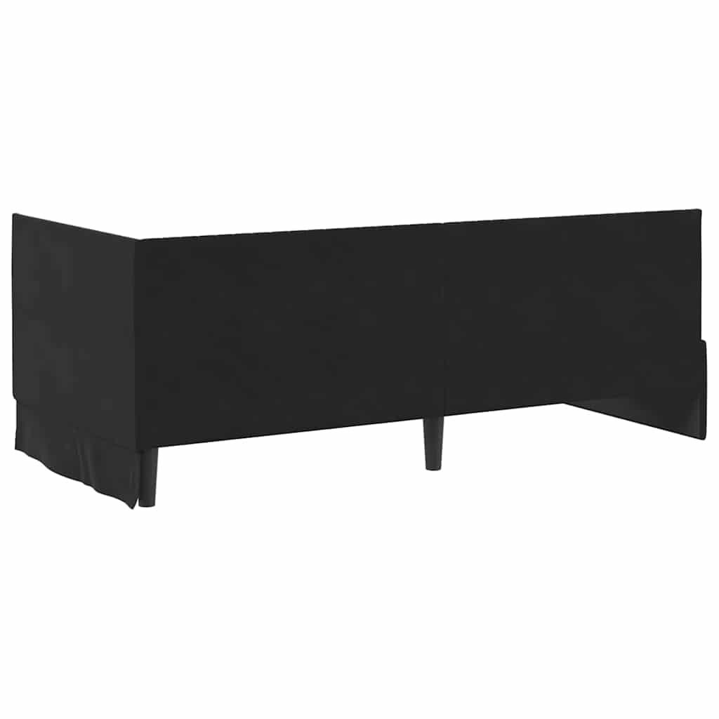 vidaXL Rama łóżka narożnego Z zagłówkiem Czarny 90 cm x 200 cm Aksamit
