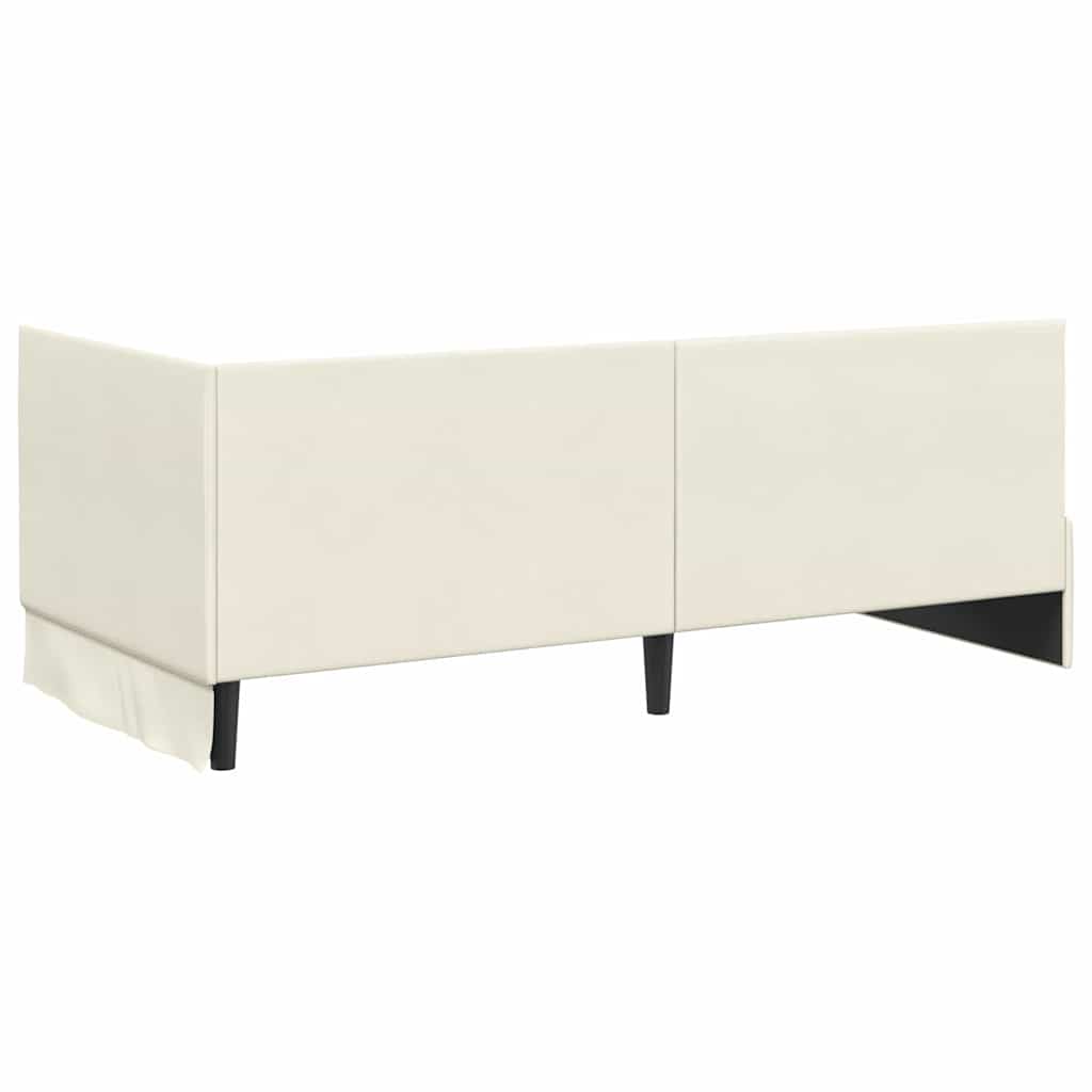 vidaXL Rama łóżka narożnego Kremowy 90 cm x 200 cm Aksamit