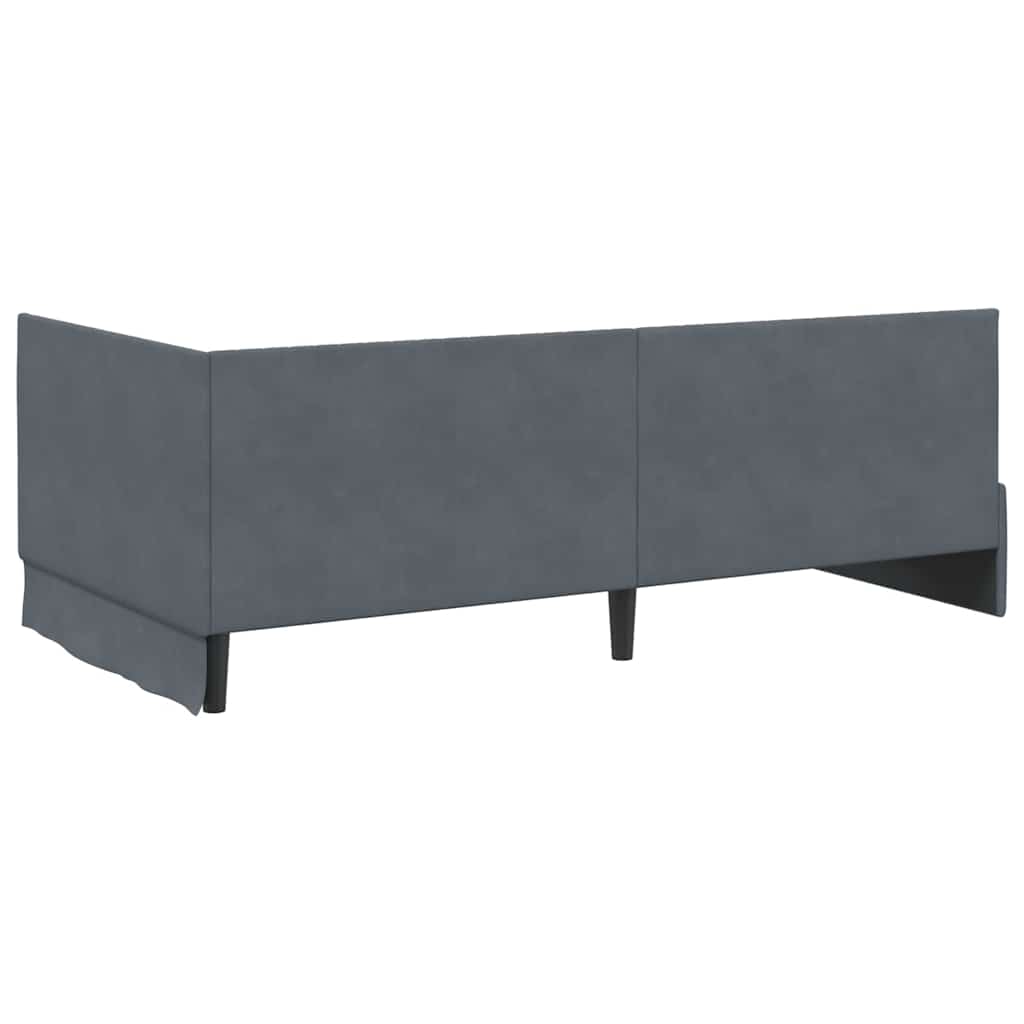 vidaXL Rama łóżka narożnego Ciemnoszary 100 cm x 200 cm Aksamit