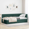 vidaXL Rama łóżka narożnego Ciemna zieleń 100 cm x 200 cm Aksamit