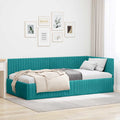 vidaXL Rama łóżka narożnego Turkusowy 100 cm x 200 cm Aksamit