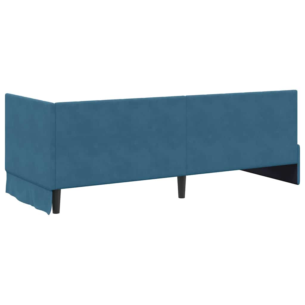 vidaXL Rama łóżka narożnego Niebieski 80 cm x 200 cm Aksamit