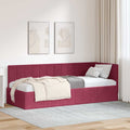vidaXL Rama łóżka narożnego Czerwone wino 80 cm x 200 cm Aksamit
