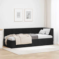 vidaXL Rama łóżka narożnego Z zagłówkiem Czarny 80 cm x 200 cm Aksamit