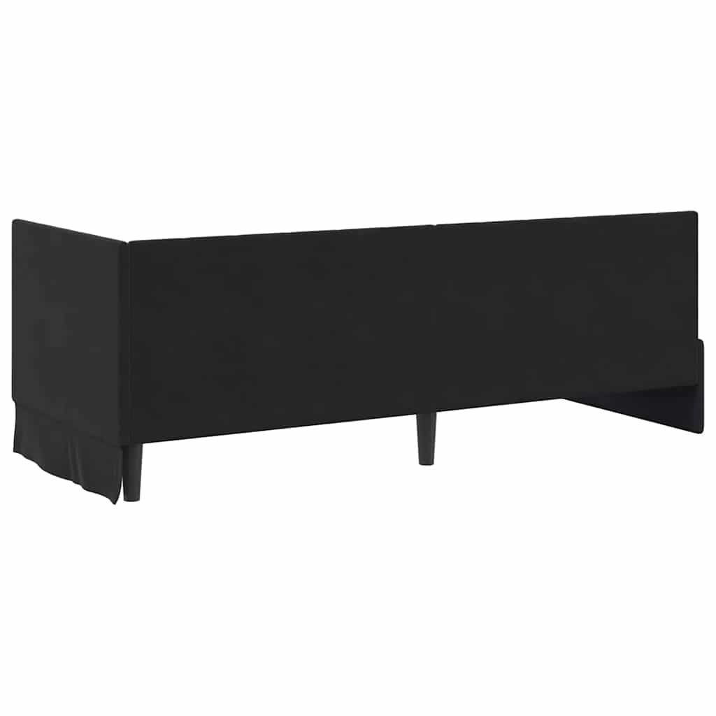 vidaXL Rama łóżka narożnego Z zagłówkiem Czarny 80 cm x 200 cm Aksamit