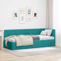 vidaXL Rama łóżka narożnego Turkusowy 80 cm x 200 cm Aksamit