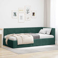 vidaXL Rama łóżka narożnego Ciemna zieleń 90 cm x 190 cm Aksamit