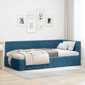 vidaXL Rama łóżka narożnego Niebieski 90 cm x 200 cm Aksamit
