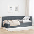 vidaXL Rama łóżka narożnego Ciemnoszary 100 cm x 200 cm Aksamit