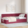 vidaXL Rama łóżka narożnego Czerwone wino 100 cm x 200 cm Aksamit