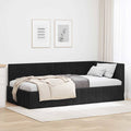 vidaXL Rama łóżka narożnego Czarny 100 cm x 200 cm Aksamit