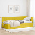 vidaXL Rama łóżka narożnego Z zagłówkiem Żółty 100 cm x 200 cm Aksamit