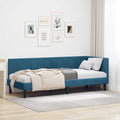 vidaXL Rama łóżka narożnego Niebieski 80 cm x 200 cm Aksamit